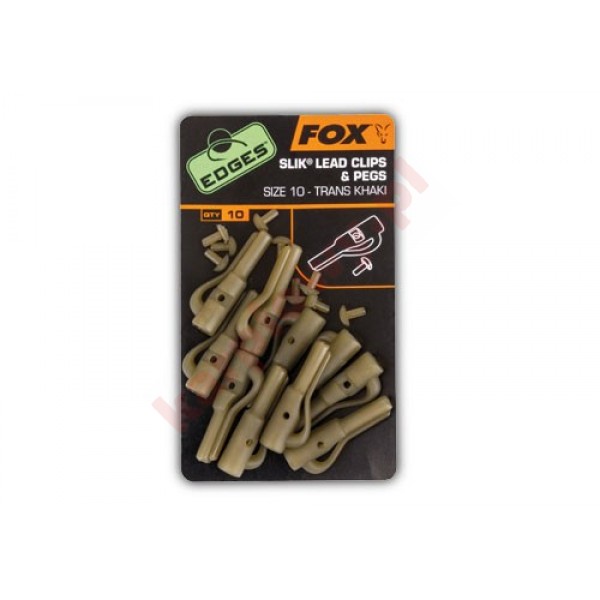 EDGES Slik Lead Clip + Pegs - Size 10 Khaki