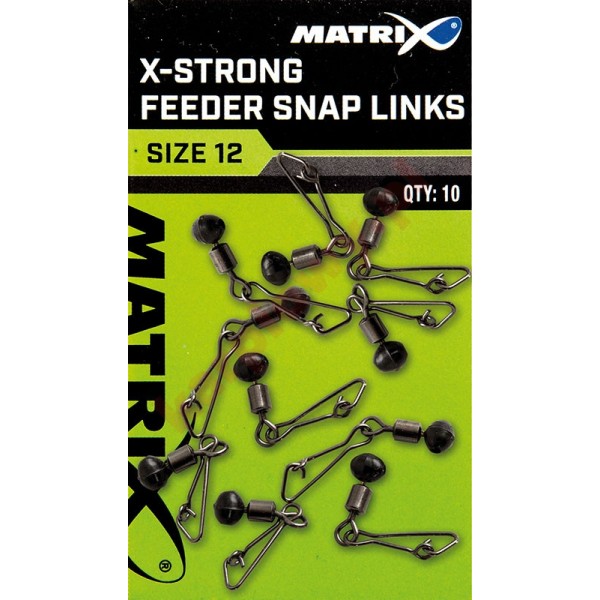 Krętlik z zapinką X-Strong feeder bead snap links size 10