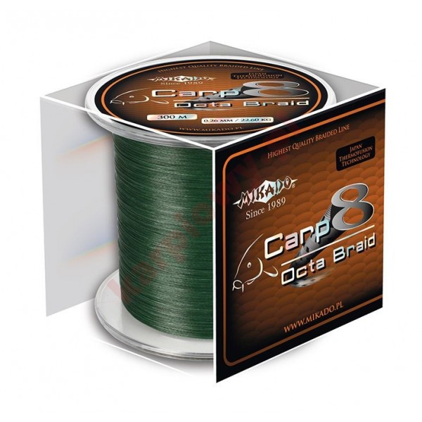 Plecionka carp octa braid 0.18mm green 600m