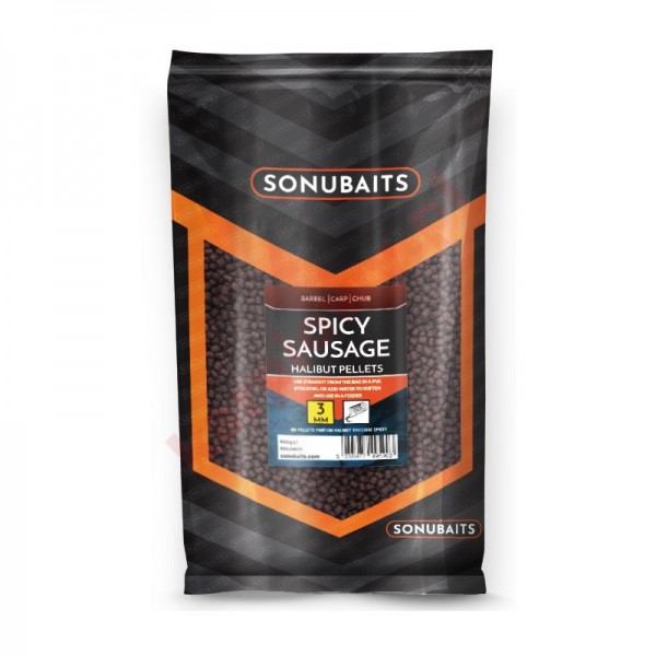 Pellets 3mm Halibut- Spicy Sausage - Pikantna Kiełbasa