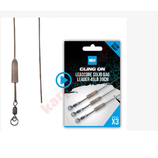 Gotowe Leadcore Ready Tied Unleaded Solid Bag Leader 35cm