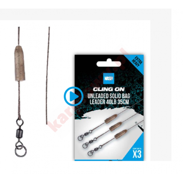 Gotowe Leadcore Ready Tied Unleaded Solid Bag Leader 35cm