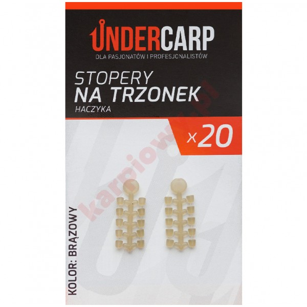 Stopery na trzonek haczyka - brązowy 